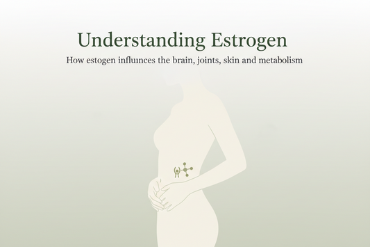 Understanding Estrogen blog header illustration showing a woman and the effects of estrogen on the body