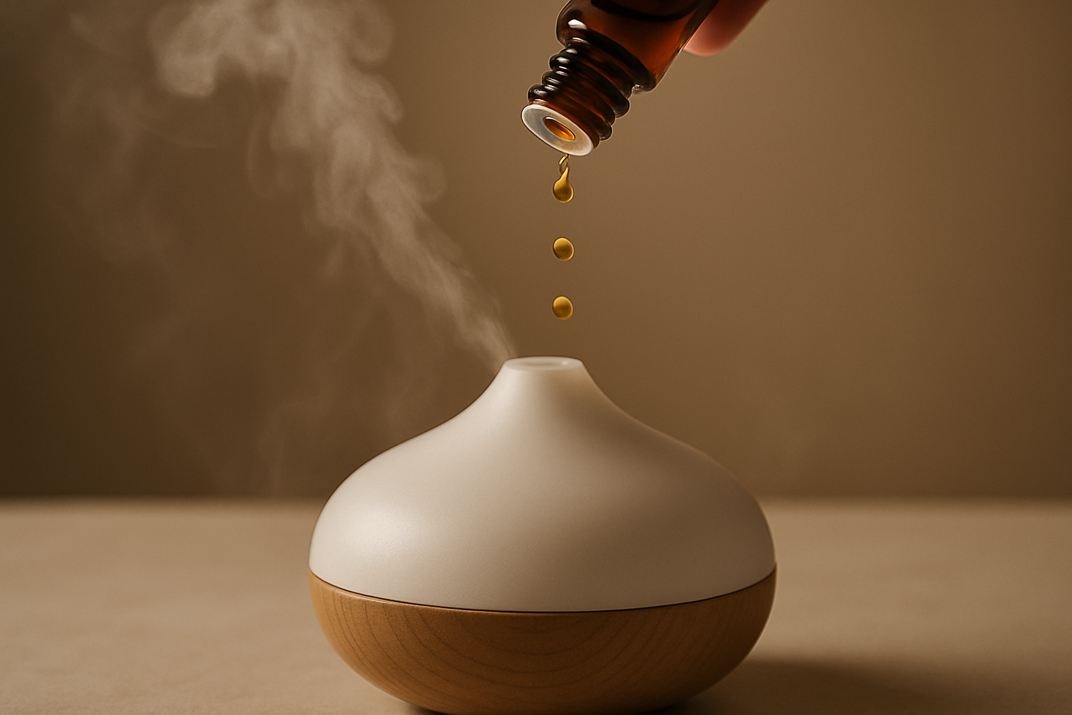 Dropping oil in diffiser