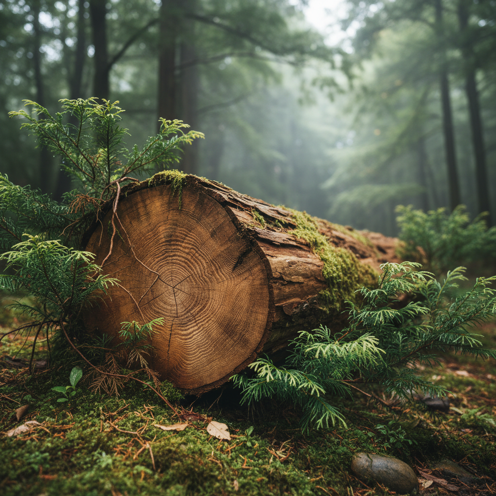 Hinoki cypress wood and foliage - key ingredient in Hinoki Forest Face Oil for grounding calm